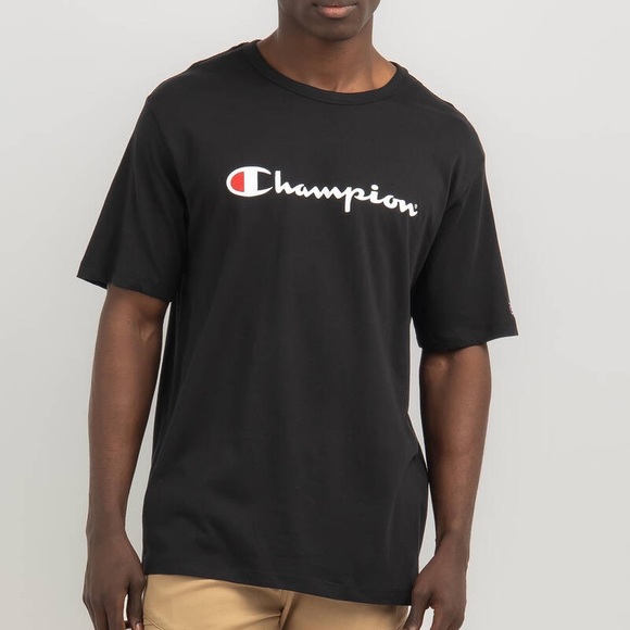💥3/$15💥NWT - Champion Men’s Short Sleeve Logo Tee Shirt in Black - XL - Picture 12 of 12